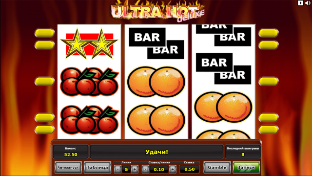 Игровой интерфейс Ultra Hot Deluxe 9